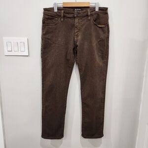 34 Heritage Cool Mid Rise Tapered Pants Brown Stretch Casual 33X34 Actual 33X30